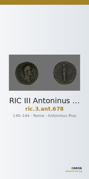 RIC III Antoninus Pius 678 — CANOA