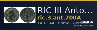 RIC III Antoninus Pius 700A — CANOA
