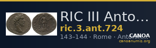 RIC III Antoninus Pius 724 — CANOA