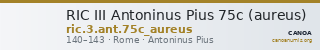 RIC III Antoninus Pius 75c (aureus) — CANOA