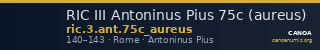 RIC III Antoninus Pius 75c (aureus) — CANOA