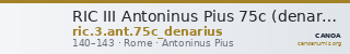 RIC III Antoninus Pius 75c (denarius) — CANOA