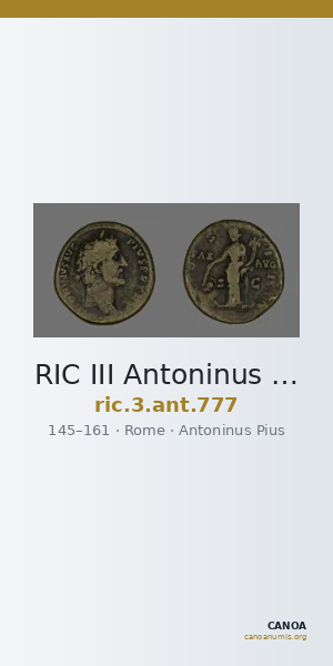 RIC III Antoninus Pius 777 — CANOA