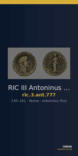 RIC III Antoninus Pius 777 — CANOA