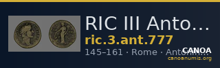 RIC III Antoninus Pius 777 — CANOA