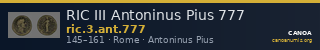 RIC III Antoninus Pius 777 — CANOA