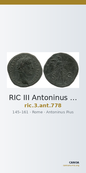RIC III Antoninus Pius 778 — CANOA
