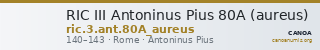RIC III Antoninus Pius 80A (aureus) — CANOA