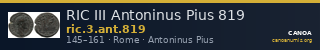 RIC III Antoninus Pius 819 — CANOA