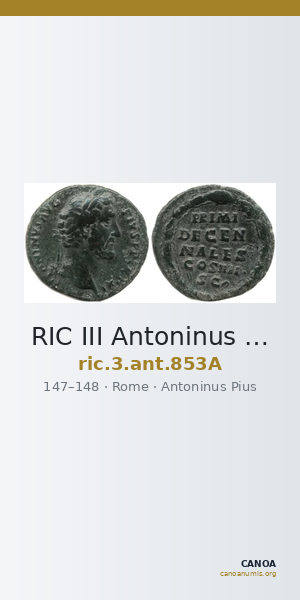 RIC III Antoninus Pius 853A — CANOA
