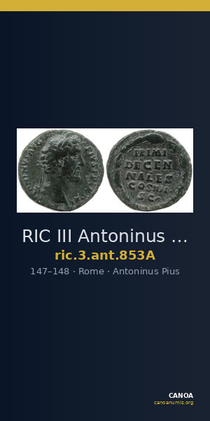 RIC III Antoninus Pius 853A — CANOA