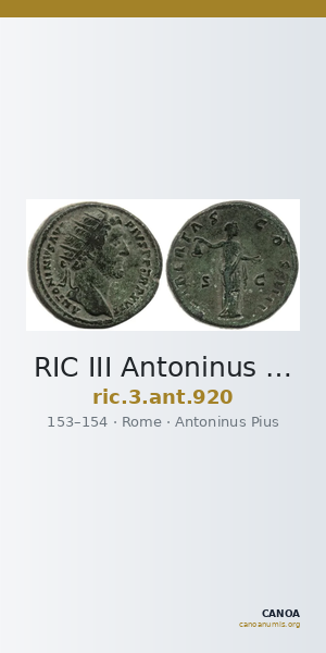 RIC III Antoninus Pius 920 — CANOA