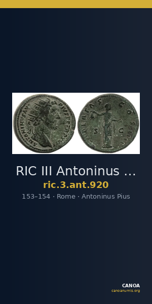 RIC III Antoninus Pius 920 — CANOA