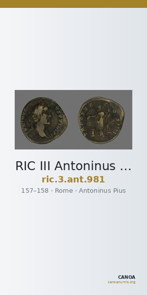 RIC III Antoninus Pius 981 — CANOA