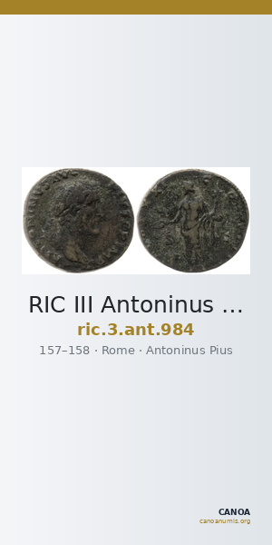 RIC III Antoninus Pius 984 — CANOA
