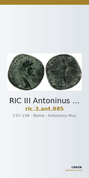 RIC III Antoninus Pius 985 — CANOA