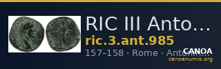 RIC III Antoninus Pius 985 — CANOA
