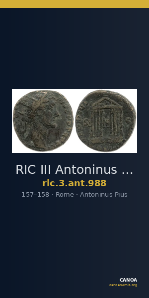 RIC III Antoninus Pius 988 — CANOA
