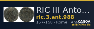 RIC III Antoninus Pius 988 — CANOA