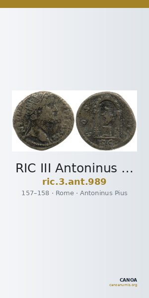 RIC III Antoninus Pius 989 — CANOA