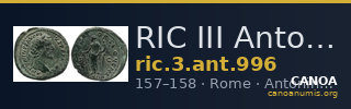 RIC III Antoninus Pius 996 — CANOA