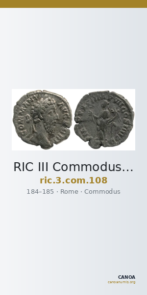 RIC III Commodus 108 — CANOA