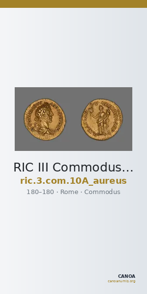 RIC III Commodus 10A (aureus) — CANOA