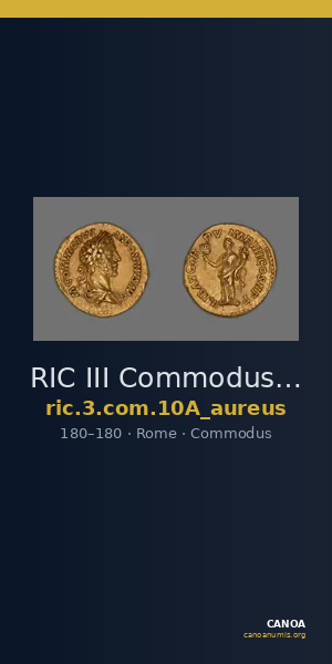 RIC III Commodus 10A (aureus) — CANOA