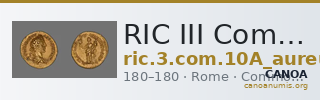 RIC III Commodus 10A (aureus) — CANOA
