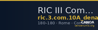 RIC III Commodus 10A (denarius) — CANOA