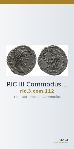 RIC III Commodus 112 — CANOA