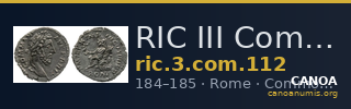 RIC III Commodus 112 — CANOA