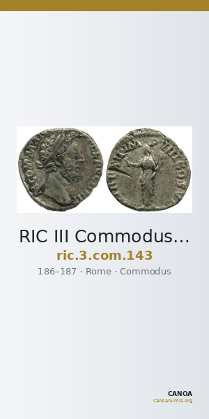 RIC III Commodus 143 — CANOA
