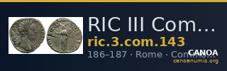 RIC III Commodus 143 — CANOA
