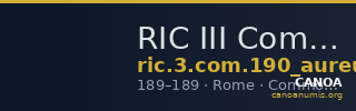 RIC III Commodus 190 (aureus) — CANOA