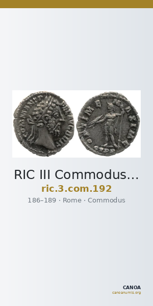 RIC III Commodus 192 — CANOA