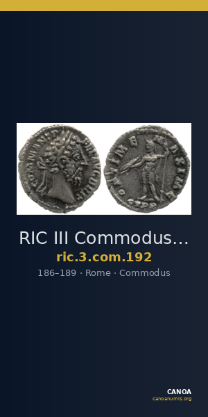 RIC III Commodus 192 — CANOA