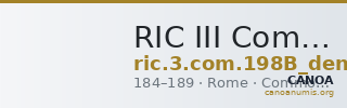 RIC III Commodus 198B (denarius) — CANOA