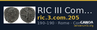RIC III Commodus 205 — CANOA