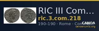 RIC III Commodus 218 — CANOA