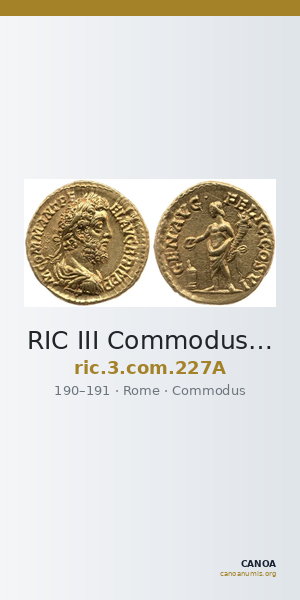 RIC III Commodus 227A — CANOA
