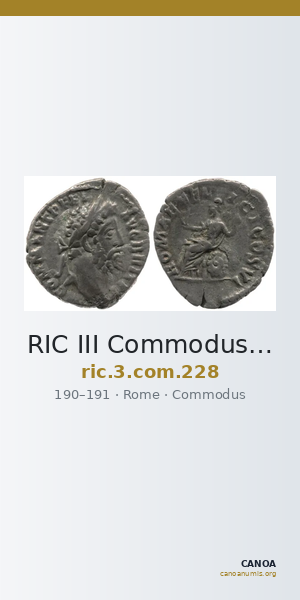 RIC III Commodus 228 — CANOA