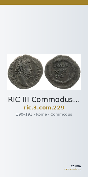 RIC III Commodus 229 — CANOA