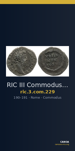 RIC III Commodus 229 — CANOA