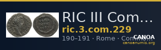 RIC III Commodus 229 — CANOA