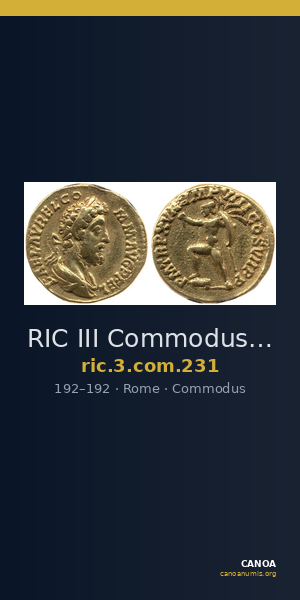 RIC III Commodus 231 — CANOA