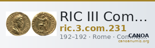 RIC III Commodus 231 — CANOA