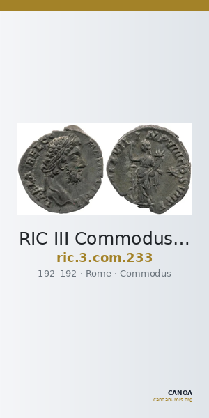 RIC III Commodus 233 — CANOA