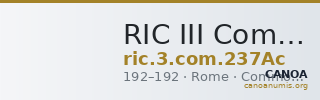 RIC III Commodus 237Ac — CANOA
