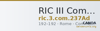 RIC III Commodus 237Ad — CANOA
